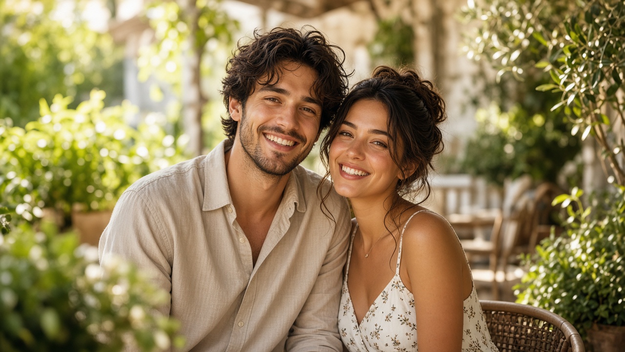 Young couple enjoying a hotel stay
